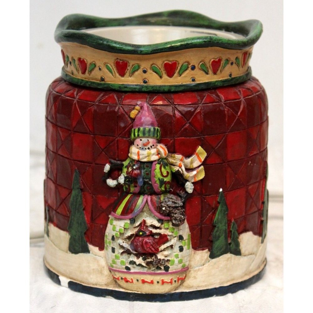 Jim Shore Heartwood Creek Electric Wax Warmer Melt Tart 3D Snowman Christmas
